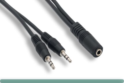 3.5mm Stereo F to 2 M Audio Splitter Cable