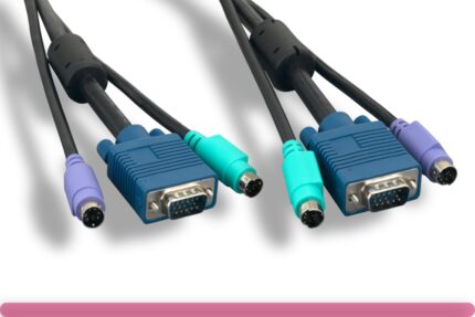 Standard Black Color PS/2 3 in 1 KVM Cable (M/M)