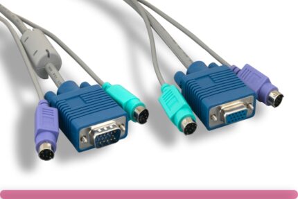 Premium Gray Color PS/2 3 in 1 KVM Cable