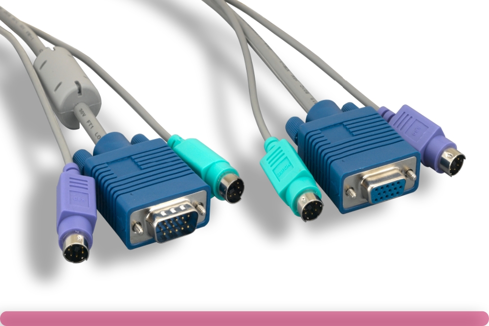 10cs-0801-10-gy.jpg Premium Gray Color PS/2 3 in 1 KVM Cable - Image 1