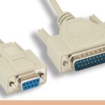 DB9 F / DB25 M Null Modem Cable