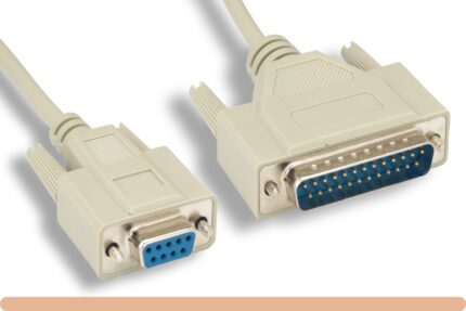 DB9 F / DB25 M Null Modem Cable