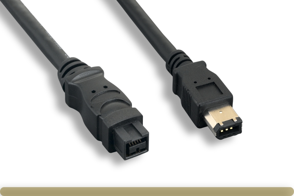 10e4-960-03.jpg IEEE-1394b 9P to 6P Cable, Black Color - Image 1