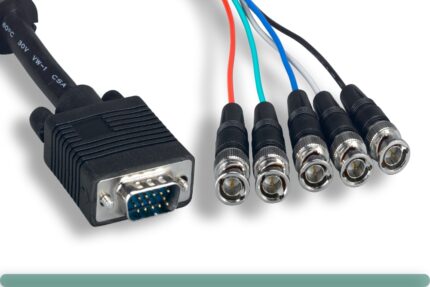 VGA HD15 M To 5 BNC M High-Resolution Monitor Cable with Ferrite