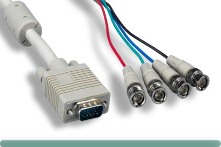 VGA HD15 M To 4 BNC M High-Resolution Monitor Cable with Ferrite