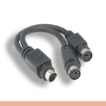 MDIN6 M to Fx2 PS/2 Y Splitter Cable