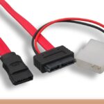 12" Slimline SATA 13 Pin to SATA 7 Pin + 4 Pin Power Cable