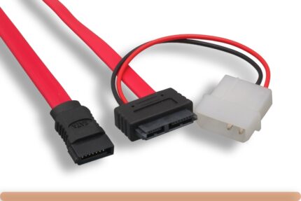 12" Slimline SATA 13 Pin to SATA 7 Pin + 4 Pin Power Cable