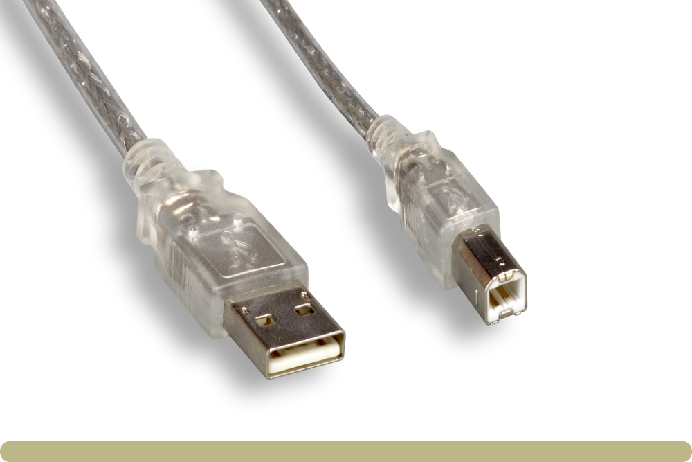 10u2-02203-c.jpg USB 2.0 A Male / B Male Cable Clear Color - Image 1