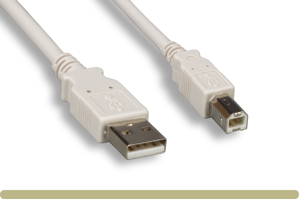 10u2-02203.jpg USB 2.0 A Male / B Male Cable Beige Color - Image 1