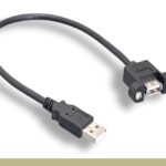 USB 2.0 Type A / A Panel Mount Extension Cable