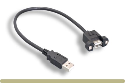 USB 2.0 Type A / A Panel Mount Extension Cable