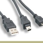 USB2.0 AM / Mini B Male+Micro B Male Splitter Cable