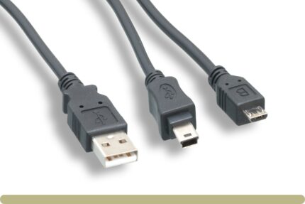 USB2.0 AM / Mini B Male+Micro B Male Splitter Cable