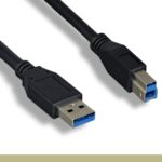 USB 3.0 A Male / B Male Cable Black Color