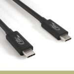 USB 4.0 Gen2X2 Type C 20Gbps/240w Male/Male Cable, Black Color, E-Mark.