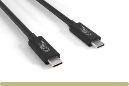 USB 4.0 Gen2X2 Type C 20Gbps/240w Male/Male Cable, Black Color, E-Mark.