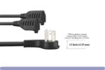 16 AWG Power Cord Splitter Extension NEMA 5-15P Low Profile Angled to NMEA 5-15R × 2 - Image 4