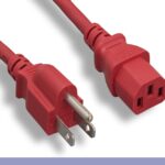 18 AWG Red Standard Power Cord NEMA 5-15P to C13