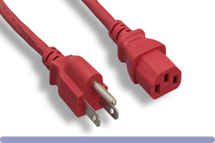 18 AWG Red Standard Power Cord NEMA 5-15P to C13
