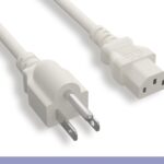 18 AWG White Standard Power Cord NEMA 5-15P to C13