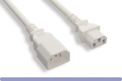 18 AWG White Color Power Extension