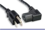 18 AWG Right Angle Standard Power Cord NEMA 5-15P to C13