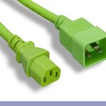C20 to C13 Universal Jumper Power Cord Green Color