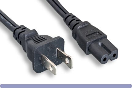 18 AWG Polarized Notebook Power Cord NEMA 1-15P to C7