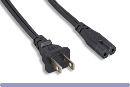 18 AWG Non-Polarized Notebook Power Cord NEMA 1-15P to C7, No Edge
