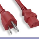 14 AWG Standard Power Cord NEMA 5-15P to C13, Red Color