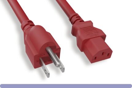 14 AWG Standard Power Cord NEMA 5-15P to C13, Red Color
