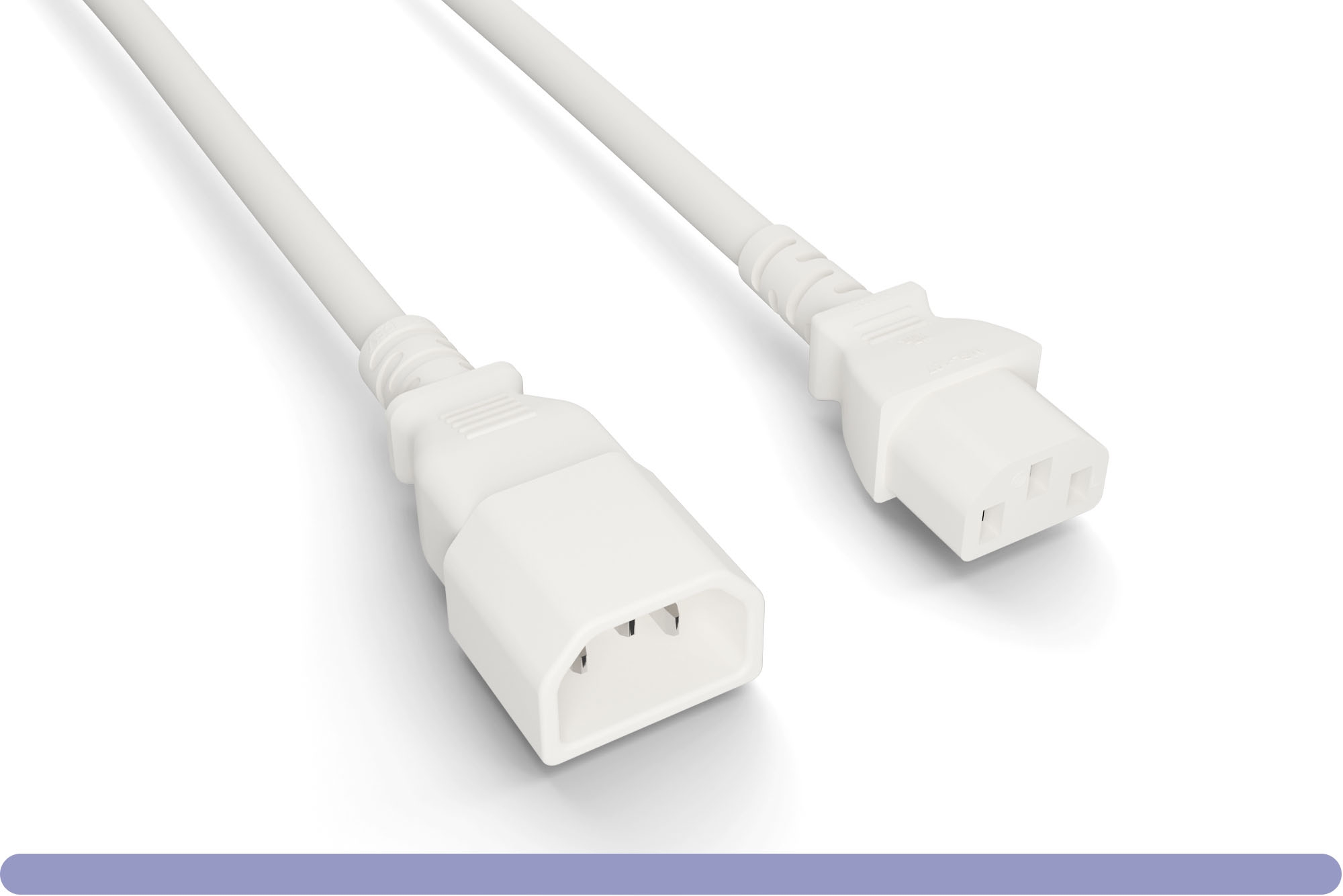 10w1-14-022xxwh.jpg 14 AWG C13/C14 White Color Power Extension - Image 1