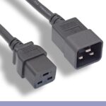 14 AWG Black Color C20 to C19 Universal Jumper Power Cord