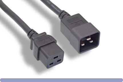12 AWG Black Color C20 to C19 Universal Jumper Power Cord