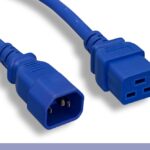14 AWG Blue Color C14 / C19 Power Cord