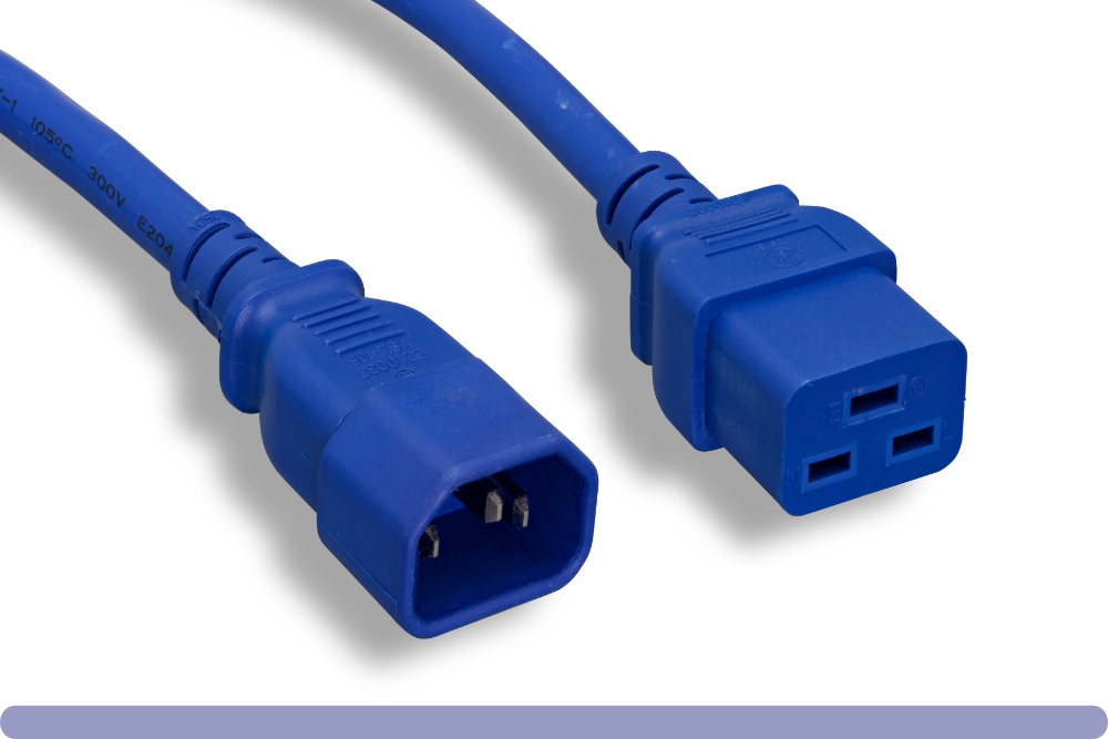 10w1-1419-02-bu_2.jpg 14 AWG Blue Color C14 / C19 Power Cord - Image 1