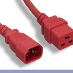 14 AWG Red Color C14 / C19 Power Cord