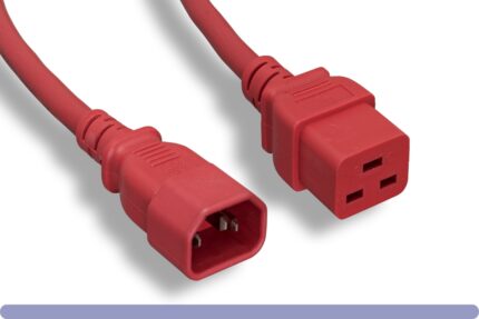14 AWG Red Color C14 / C19 Power Cord