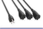 14 AWG 1-to-3 Power Cord Splitter NEMA 5-15P to NEMA 5-15R x3