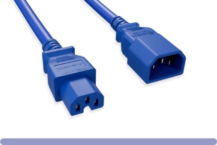 14 AWG Blue Color C15 / C14 Power Cord