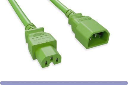 14 AWG Green Color C15 / C14 Power Cord