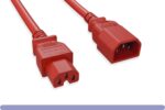 14 AWG Red Color C15 / C14 Power Cord