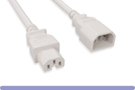 14 AWG White Color C15 / C14 Power Cord
