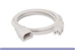 14 AWG White Color C15 / C14 Power Cord - Image 2