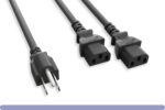 18 AWG NEMA 5-15P to C13 Splitter Power Cord