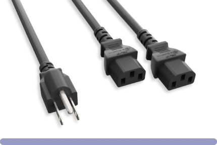 18 AWG NEMA 5-15P to C13 Splitter Power Cord