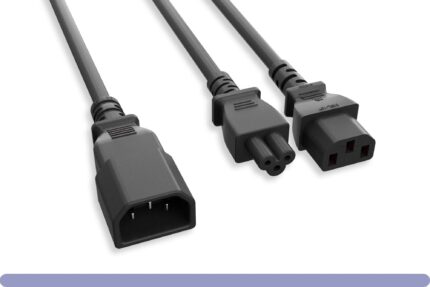 18 AWG C14 to C13 + C5 Y-Shape Splitter Power Cord