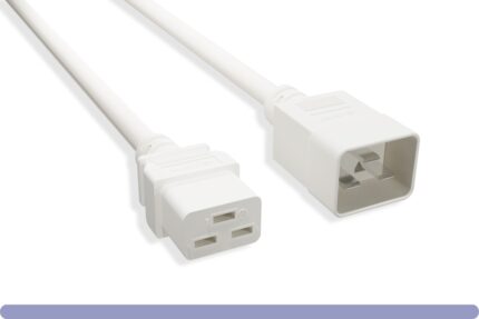 12 AWG White Color C20 to C19 Universal Jumper Power Cord