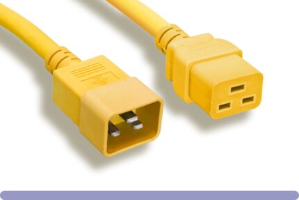 12 AWG Yellow Color C20 to C19 Universal Jumper Power Cord